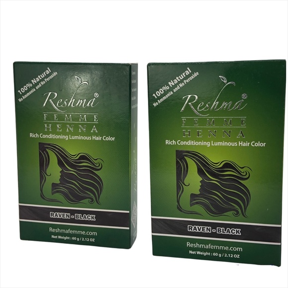 2 Packs of 100% Natural Reshma Femma Henna Rich Conditioning RAVEN-BLACK  2.12. - Picture 1 of 14